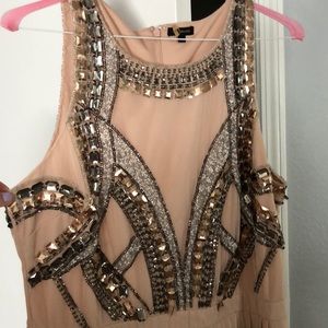 Light pink jeweled chest gown